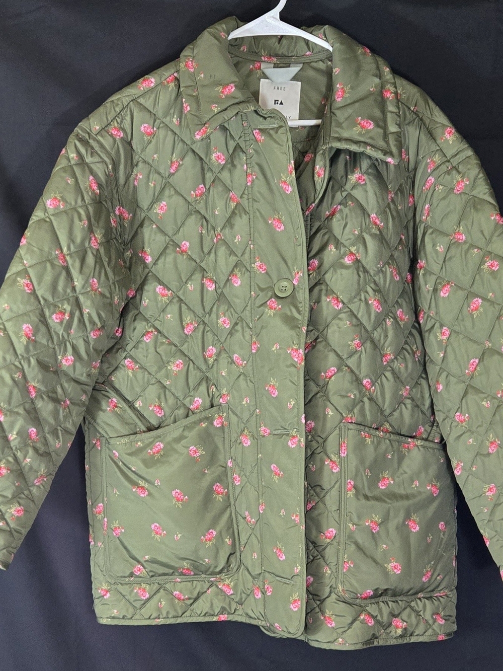 FA Floral Quilted Olive Green Jacket #356